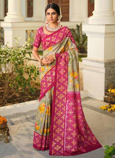 Pink Colour Fancy Festive Wear Designer Heavy Patola Silk Saree Collection 53705